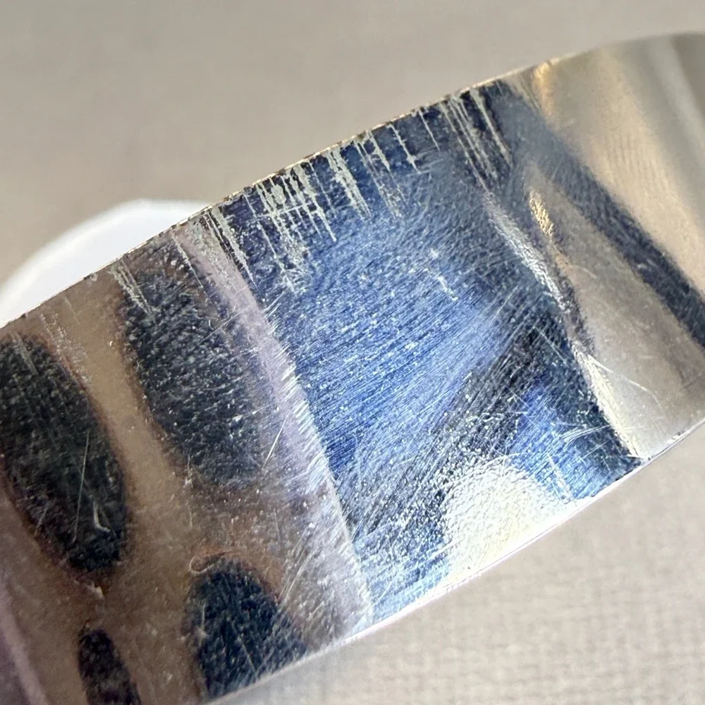Vintage Millefiori Murano Glass Silver Tone‎ Cuff Bracelet Blue Floral Statement